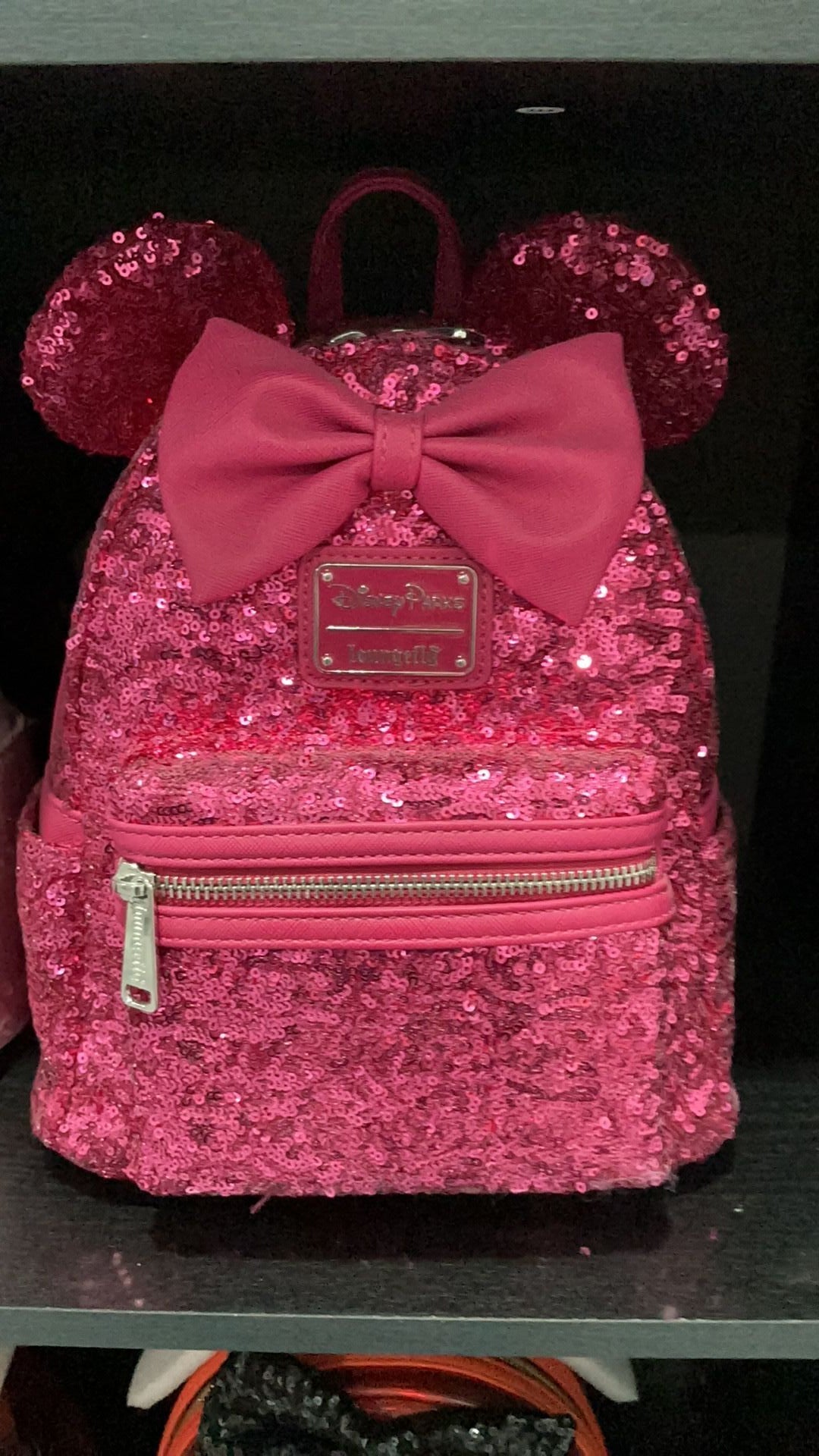 Disney parks Loungefly Backpack NWT - Minnie Mouse Sequin - Bright Pink