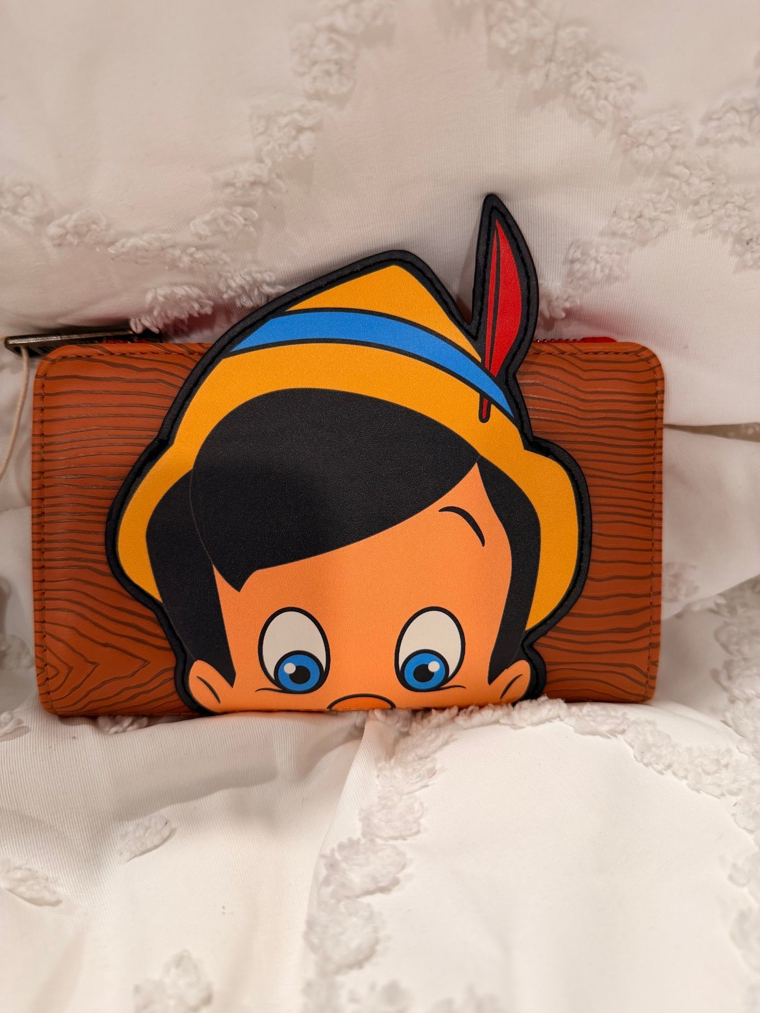 Pinocchio Jiminy Cricket Woodgrain Loungefly Wallet NWT
