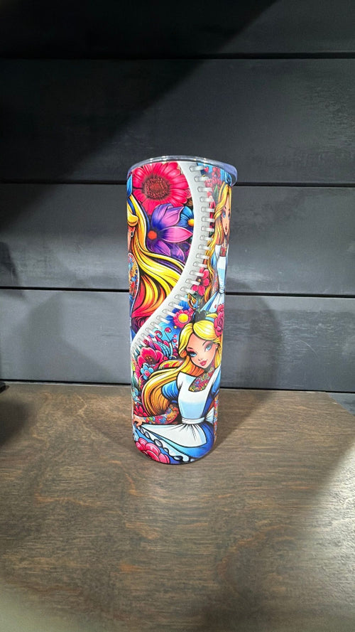 Alice inspired tumbler