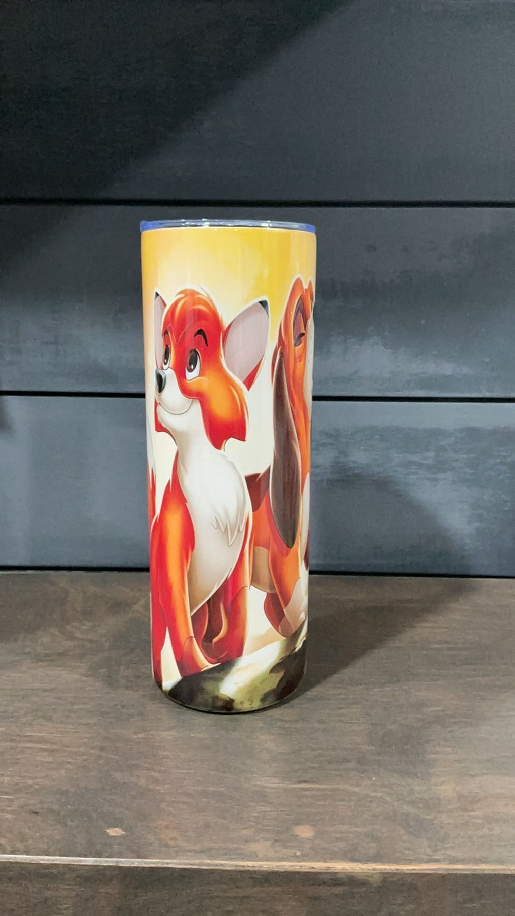 Fox and the hound inspired tumbler