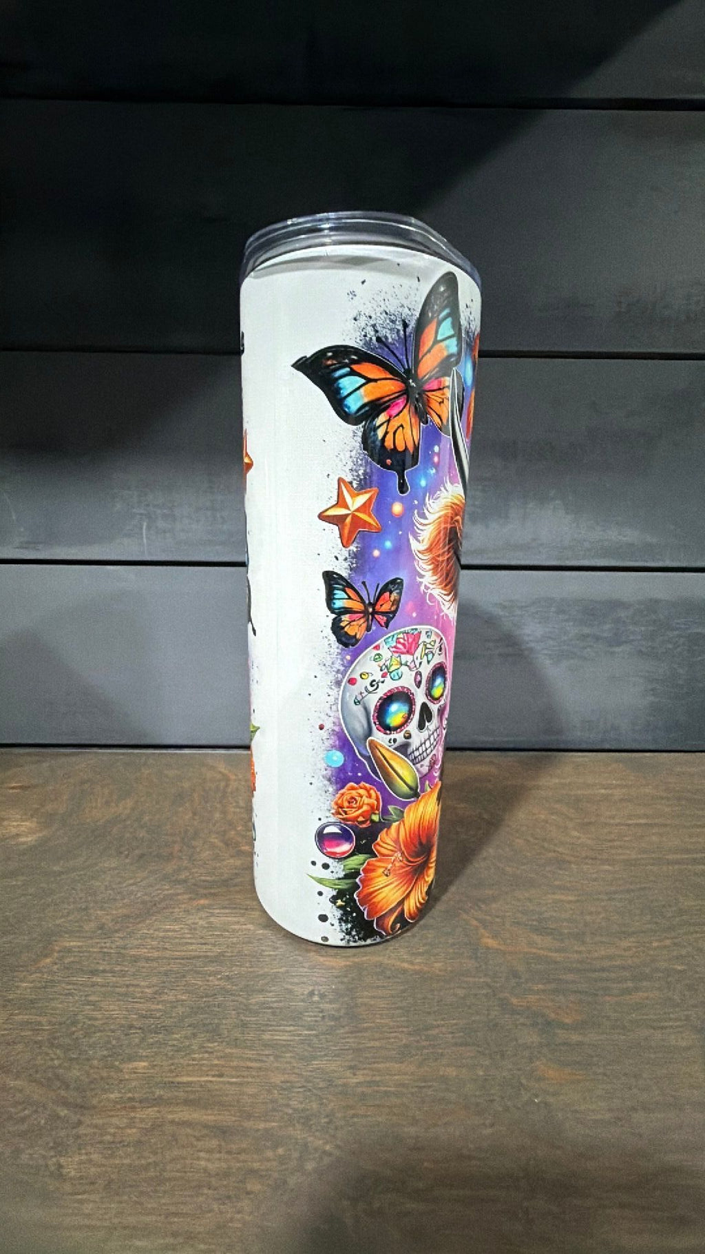 Highland cow skull tumbler