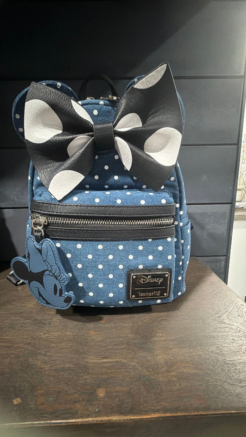 Loungefly Disney Minnie Mouse Denim Mini Backpack and Wallet Set