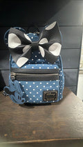Loungefly Disney Minnie Mouse Denim Mini Backpack and Wallet Set