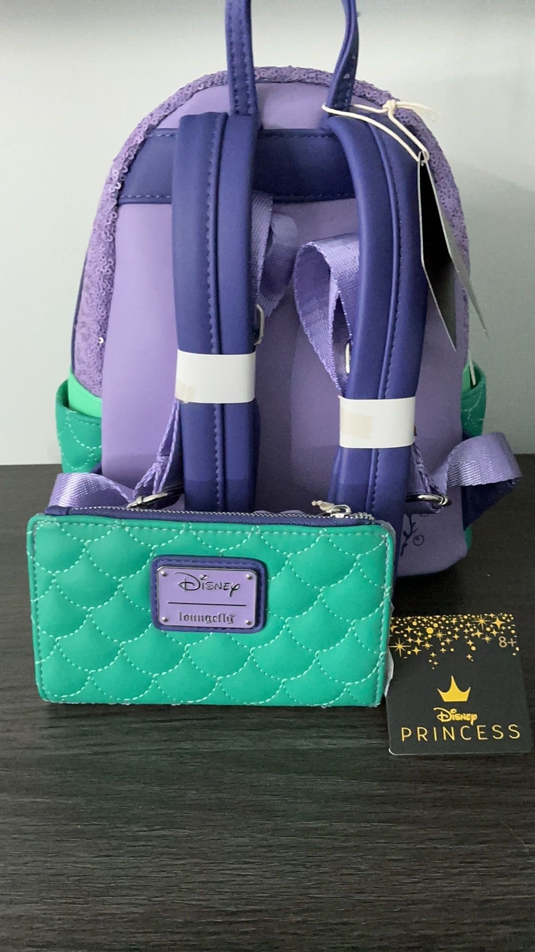Loungefly Disney NWT wallet and Little Mermaid Sequin Collection Ariel Mini Backpack