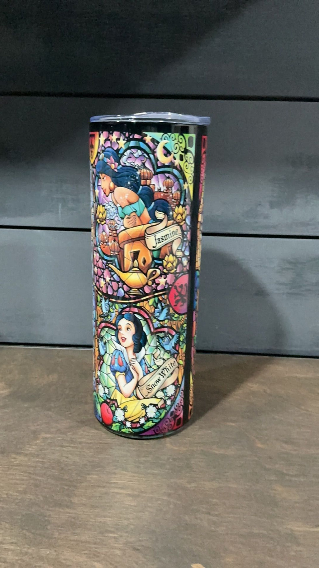 Princess stainglass inspired tumbler