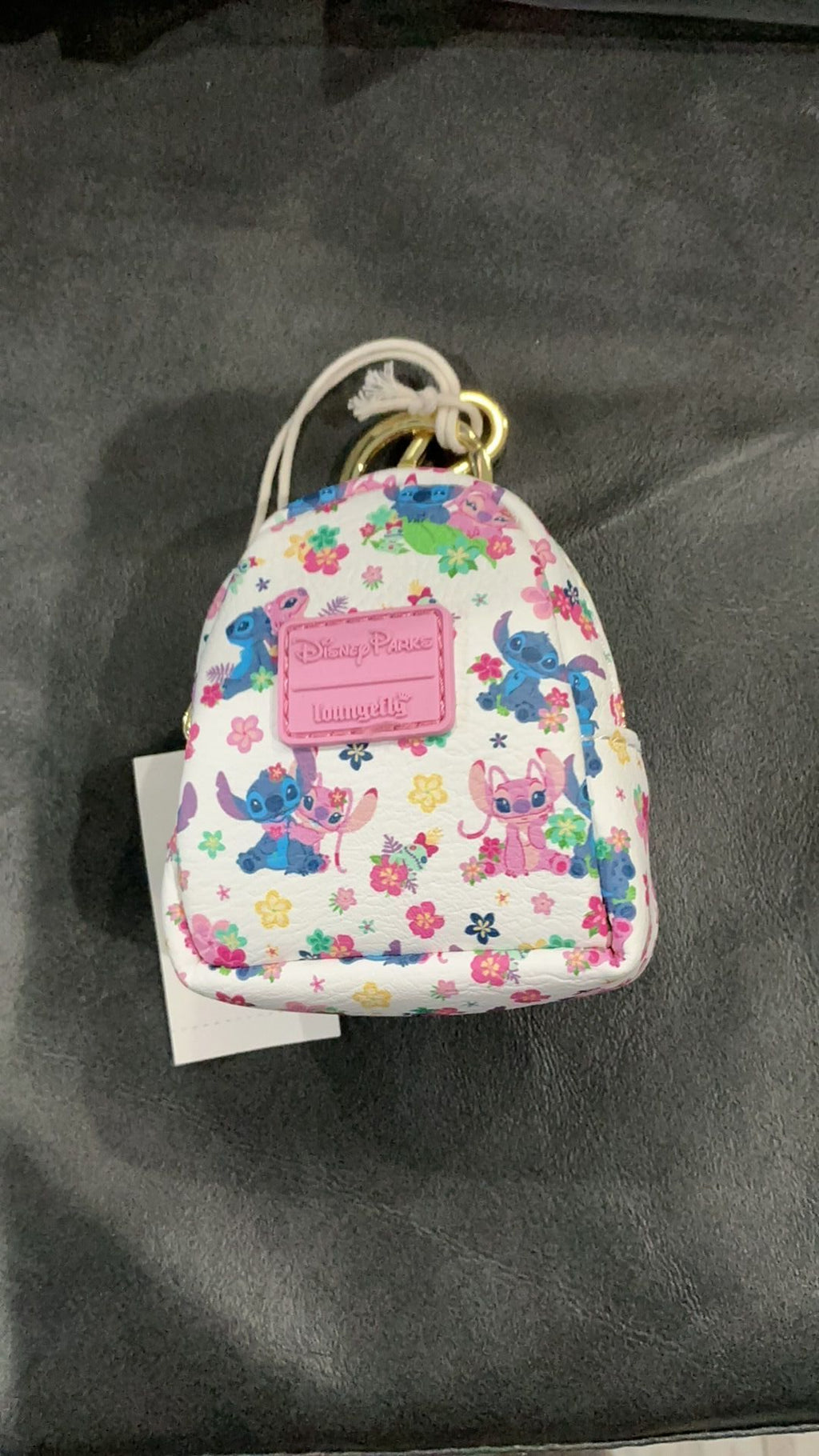 Stitch and angel bag charm NWT