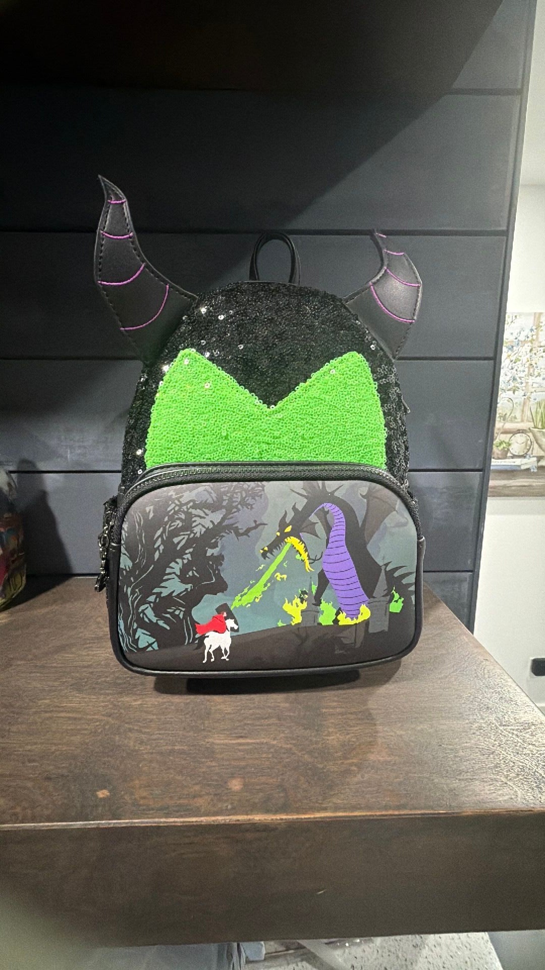 Loungefly Disney Maleficent Dragon Sequin Mini Backpack