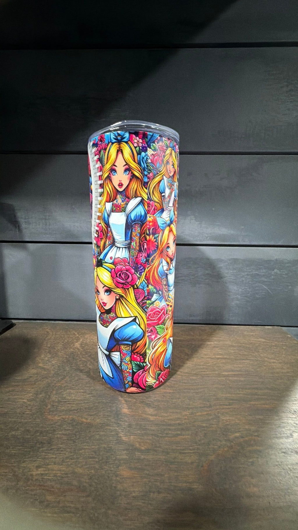 Alice inspired tumbler