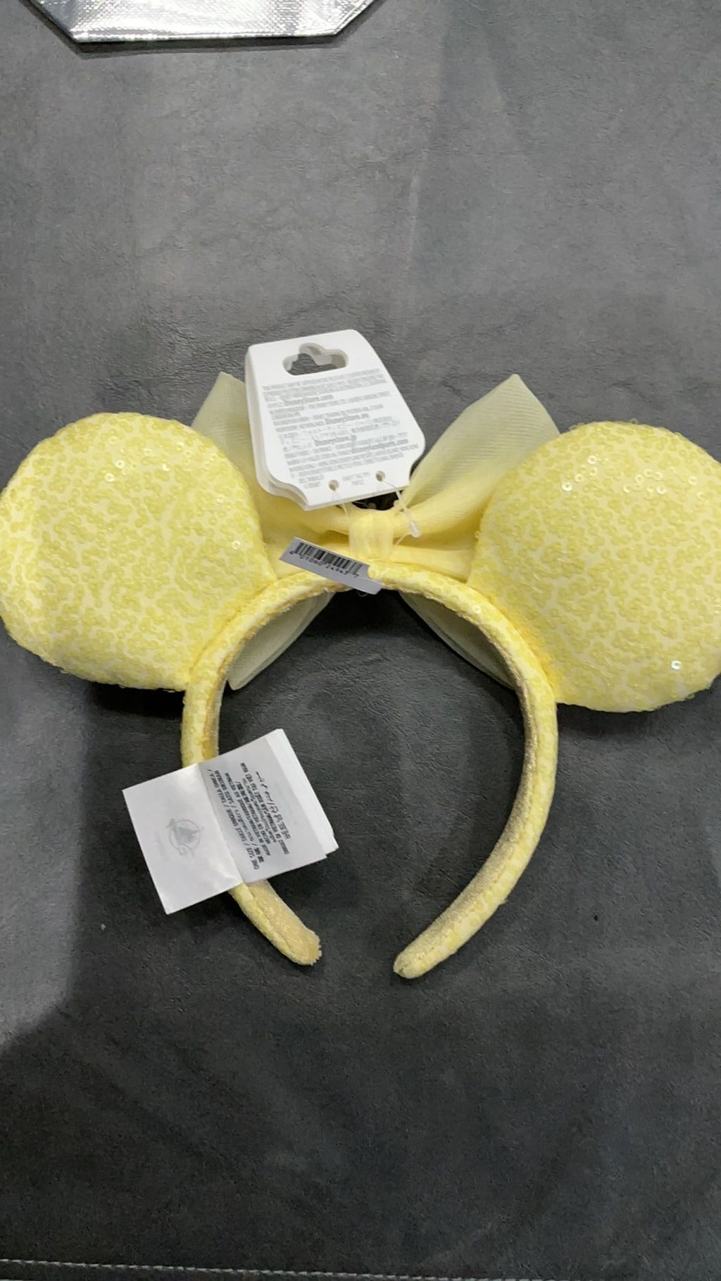 Minnie Mouse Yellow sequin ears NWT