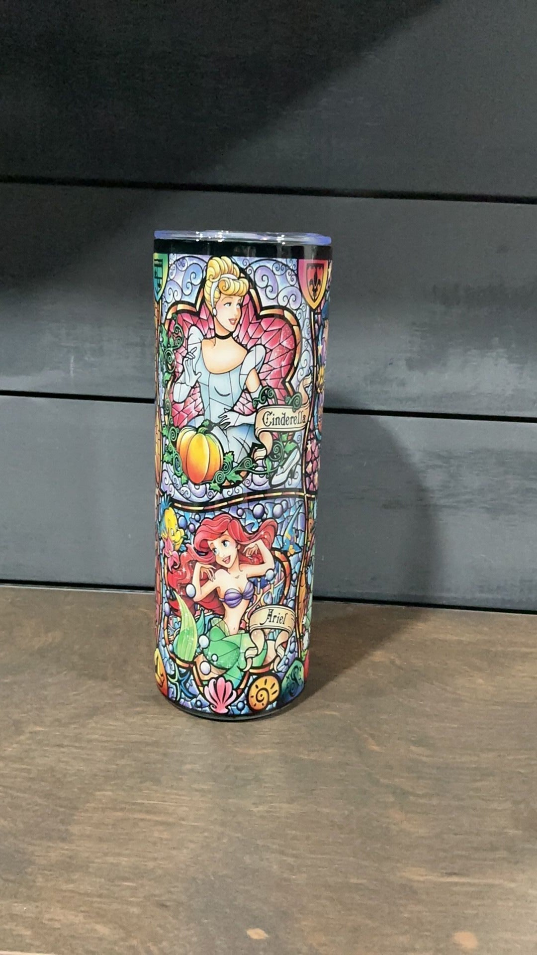 Princess stainglass inspired tumbler