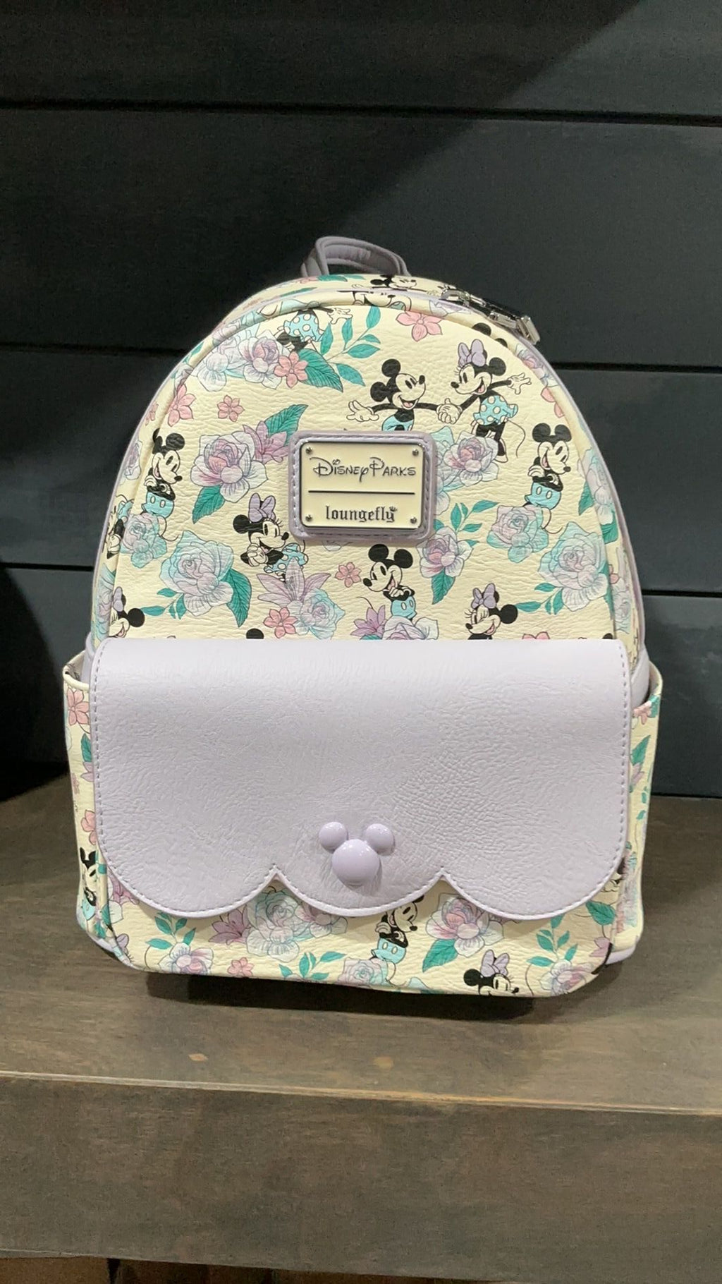 Mickey and Minnie floral backpack NWT