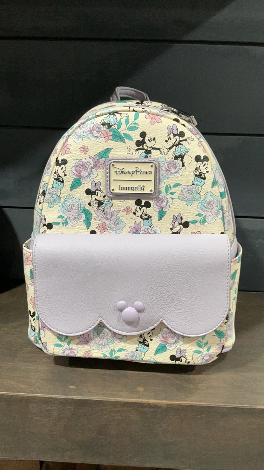 Mickey and Minnie floral backpack NWT