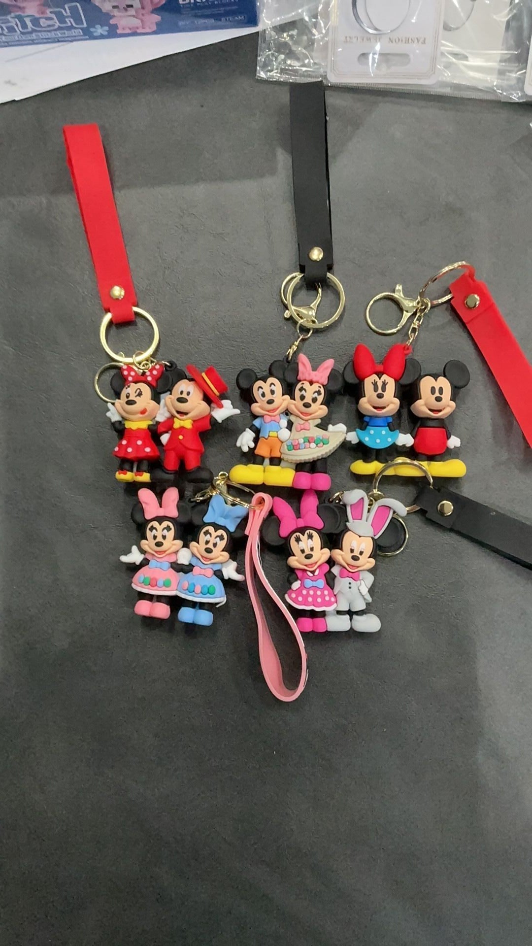 Mickey and Minnie keychains NWOT