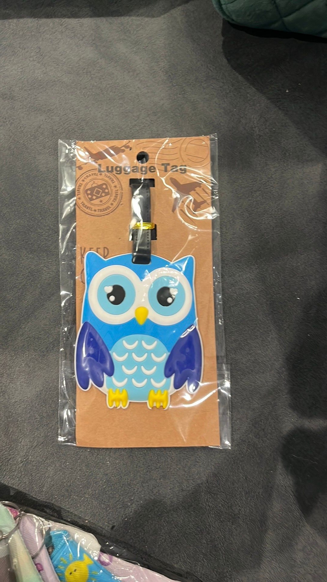 Owl luggage tag NWT