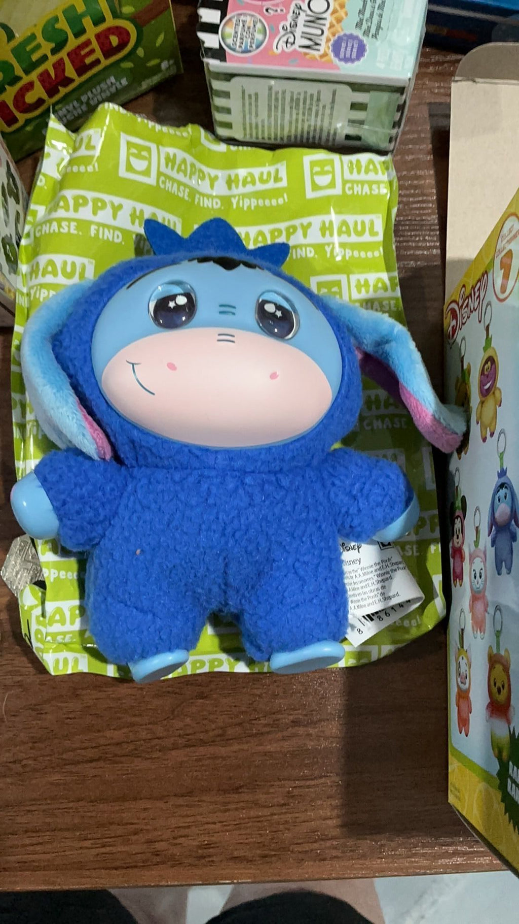 Happy Haul Disney confirmed Eeyore Fresh Picked Vinyl-Face Plush Blind Box Clip-on 5.25” Collectible Plush Toy in Fruit Onesie Short-Run Drop Ages 8+