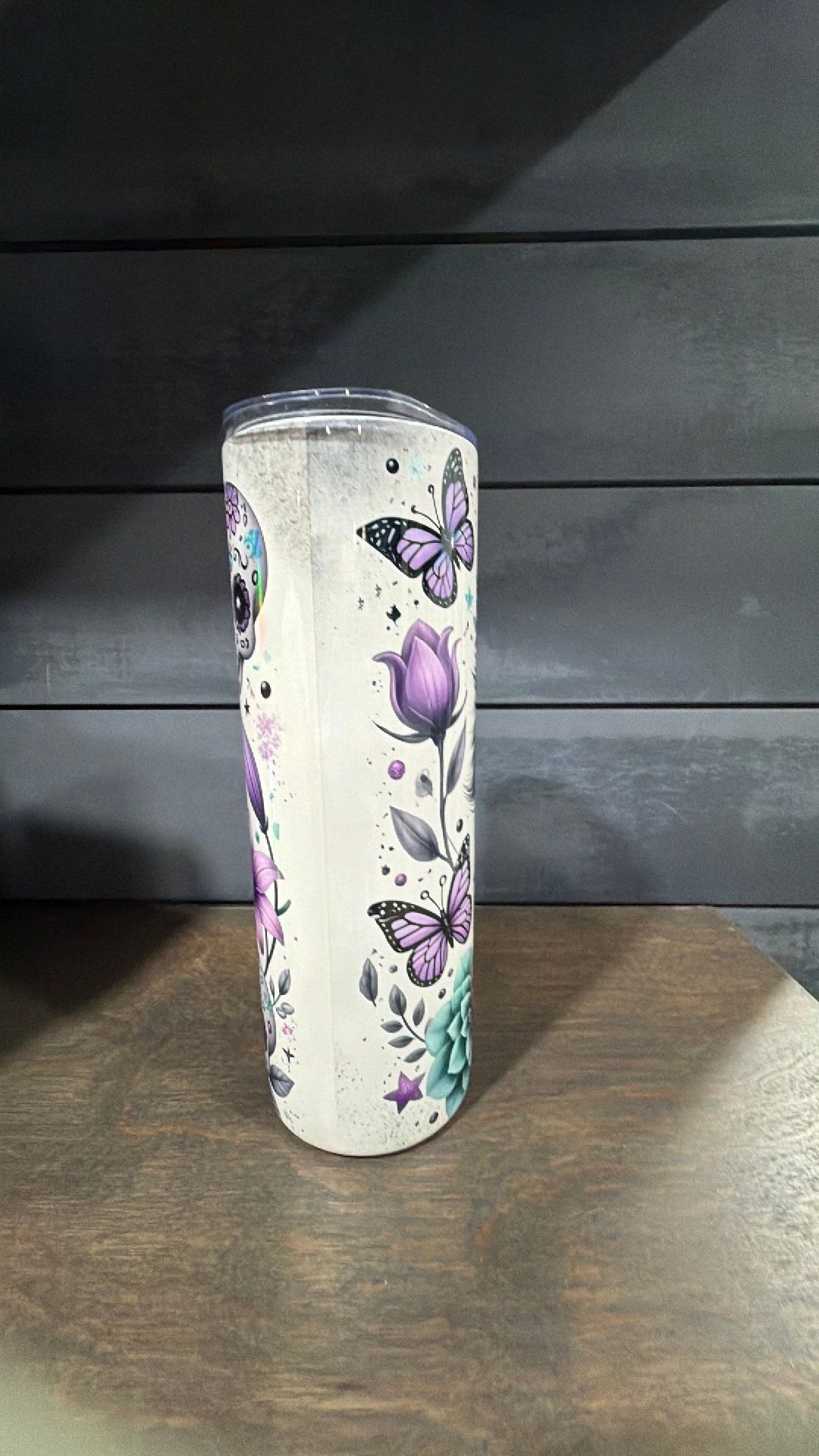 Cat sugar skull tumbler