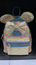 Disney NWT Parks WDW 50th Anniversary Gold Earidescent Loungefly Shimmer Backpack