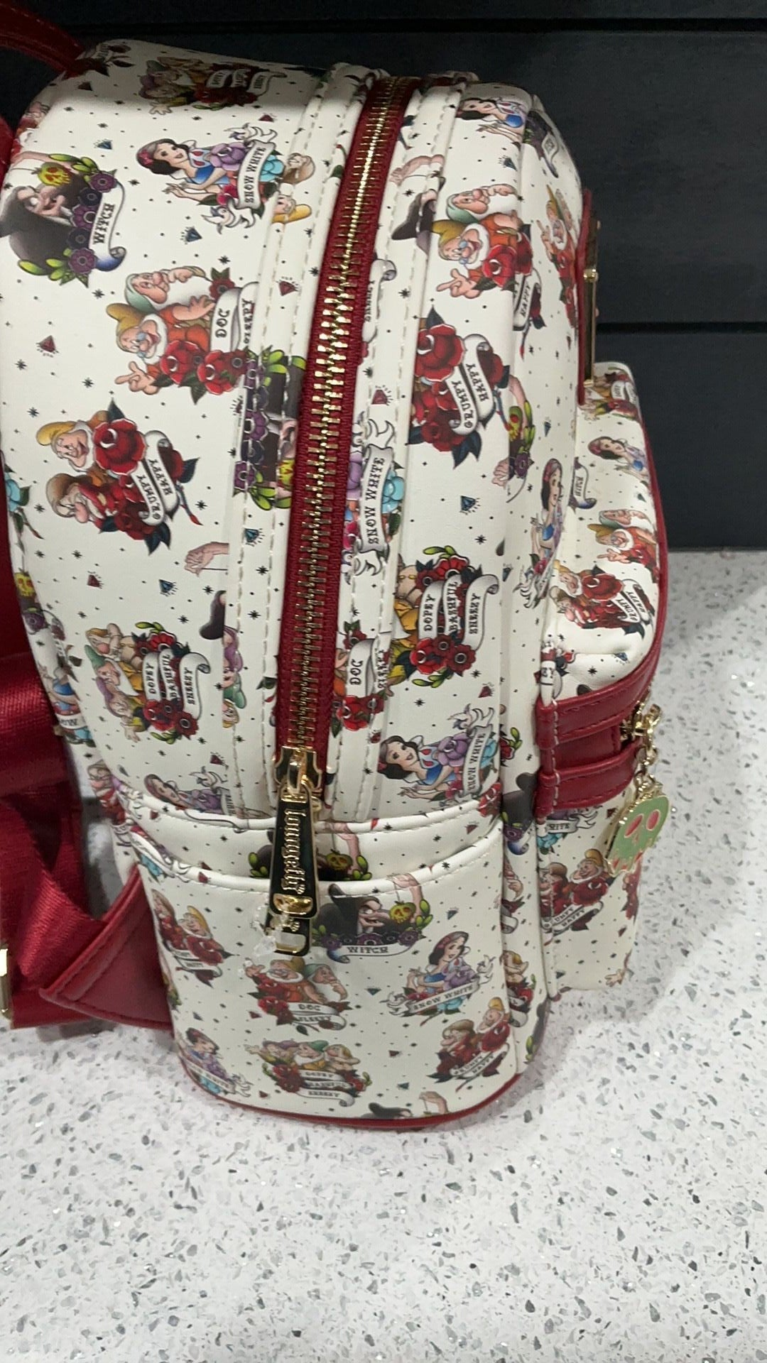 Loungefly NWT Disney Snow White and the 7 Dwarfs Tattoo Exclusive Mini Backpack