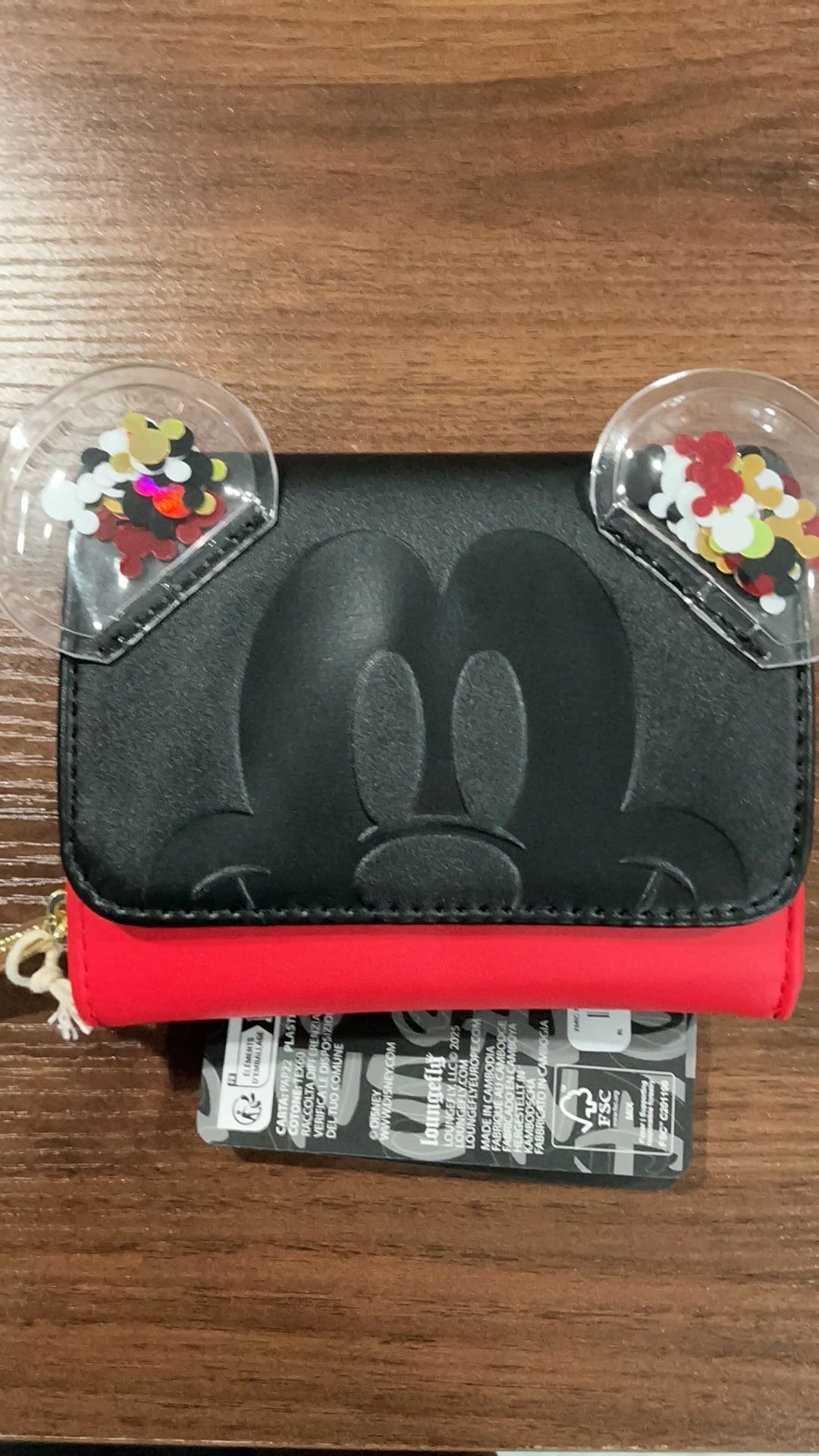 Mickey confetti wallet NWT