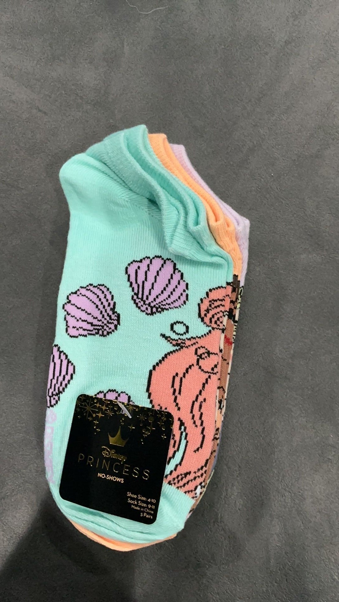 Princess socks show size 4-10