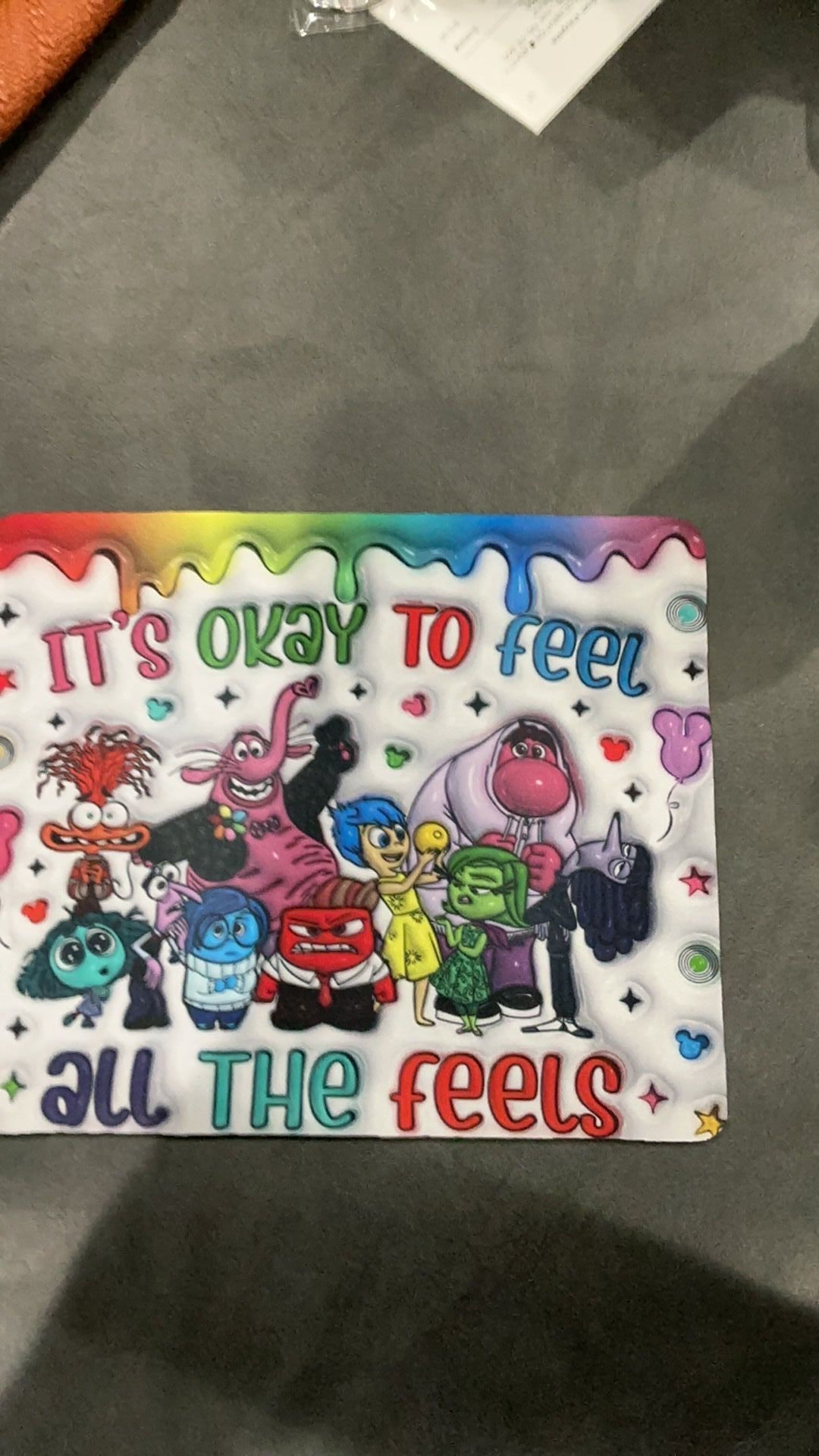 Inside out inspired mouse pad