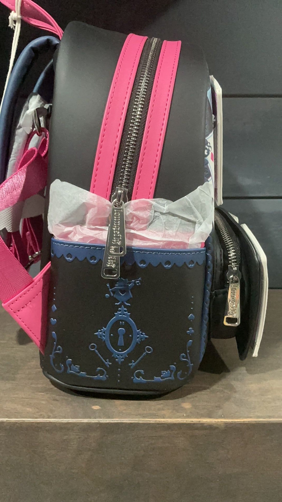 Alice playing cards backpack NWT