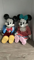 Mickey and Minnie porcelain wind up music dolls