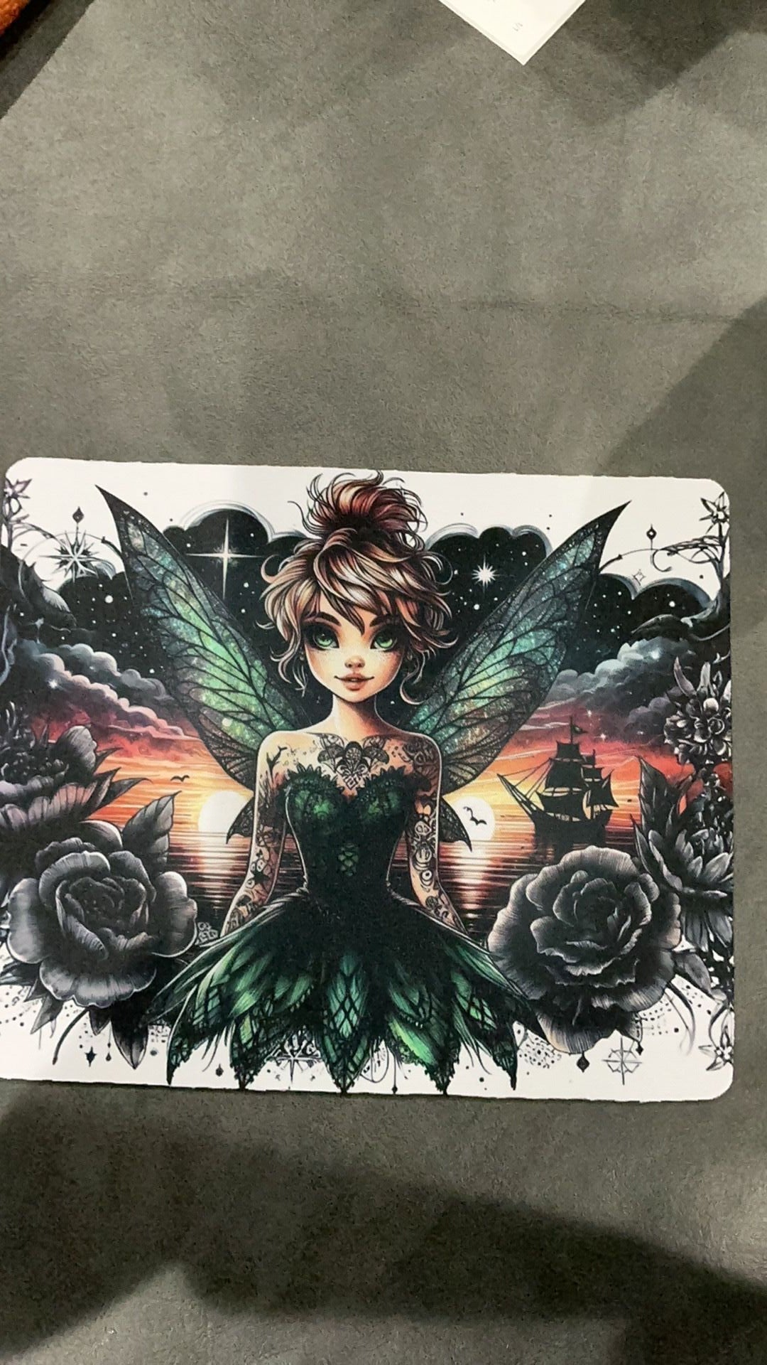 Tinkerbell inspired mouse pad