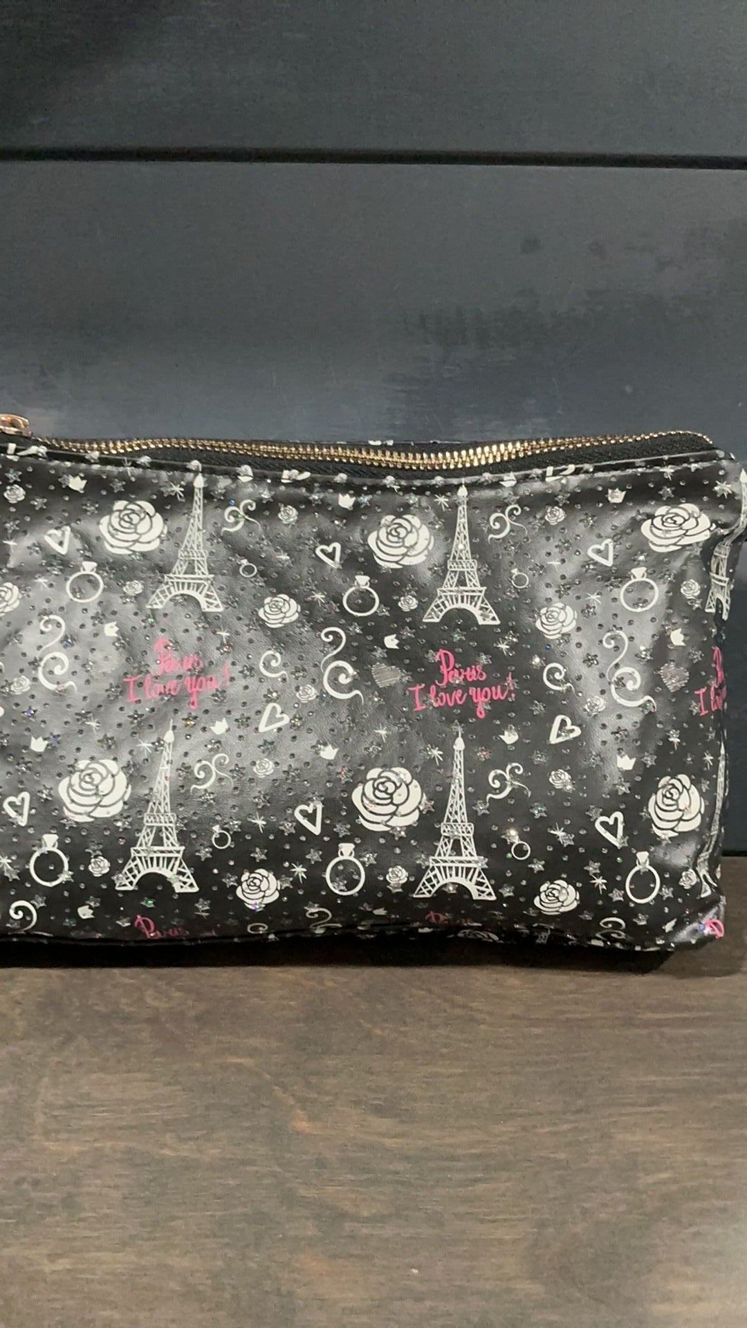 Paris inspired makeup bag NWT