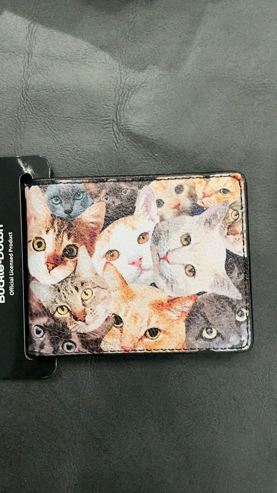 Bi-Fold Wallet Cat Faces Stacked
