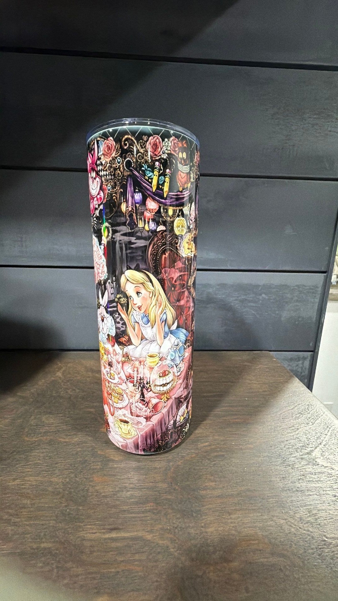 Alice in wonderland inspired tumbler