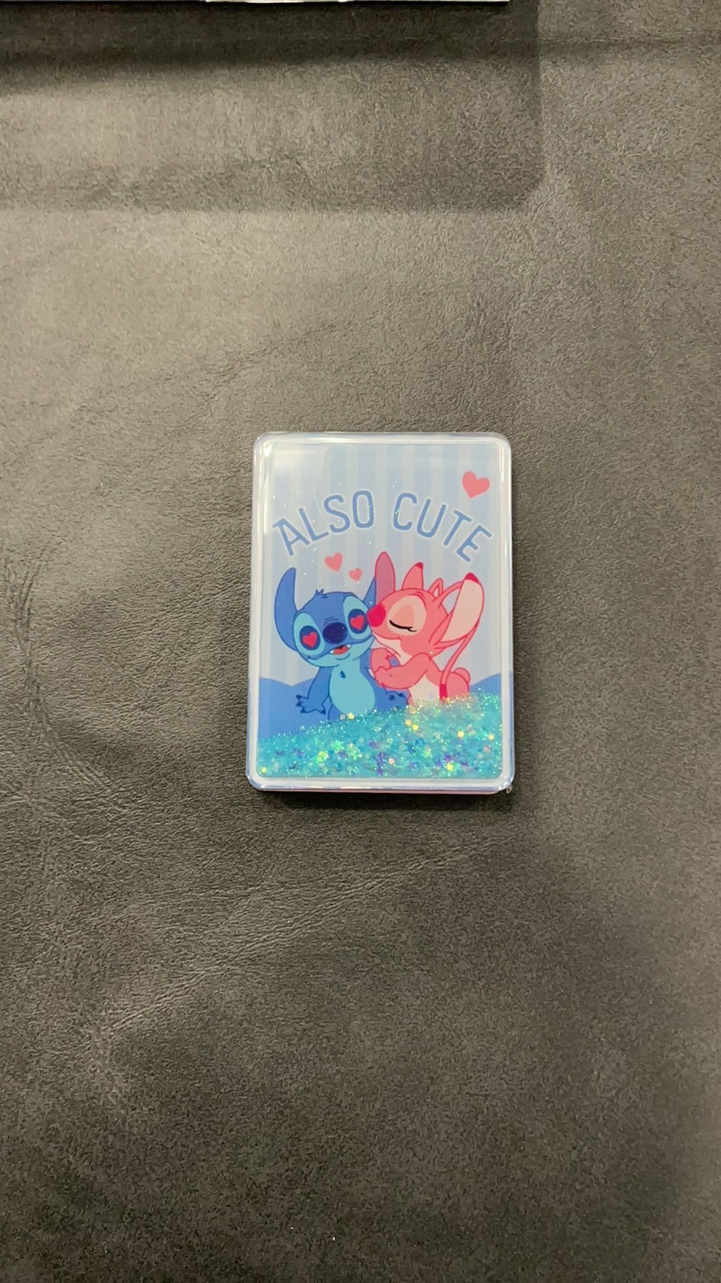 Stitch and angel glitter mirror NWOT