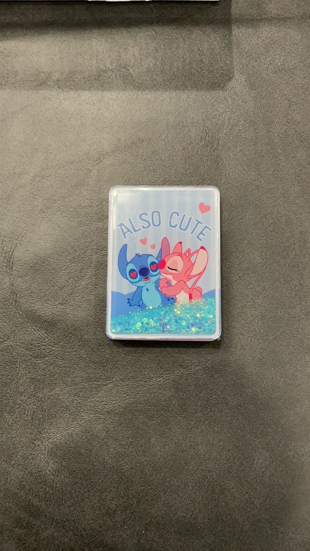 Stitch and angel glitter mirror NWOT