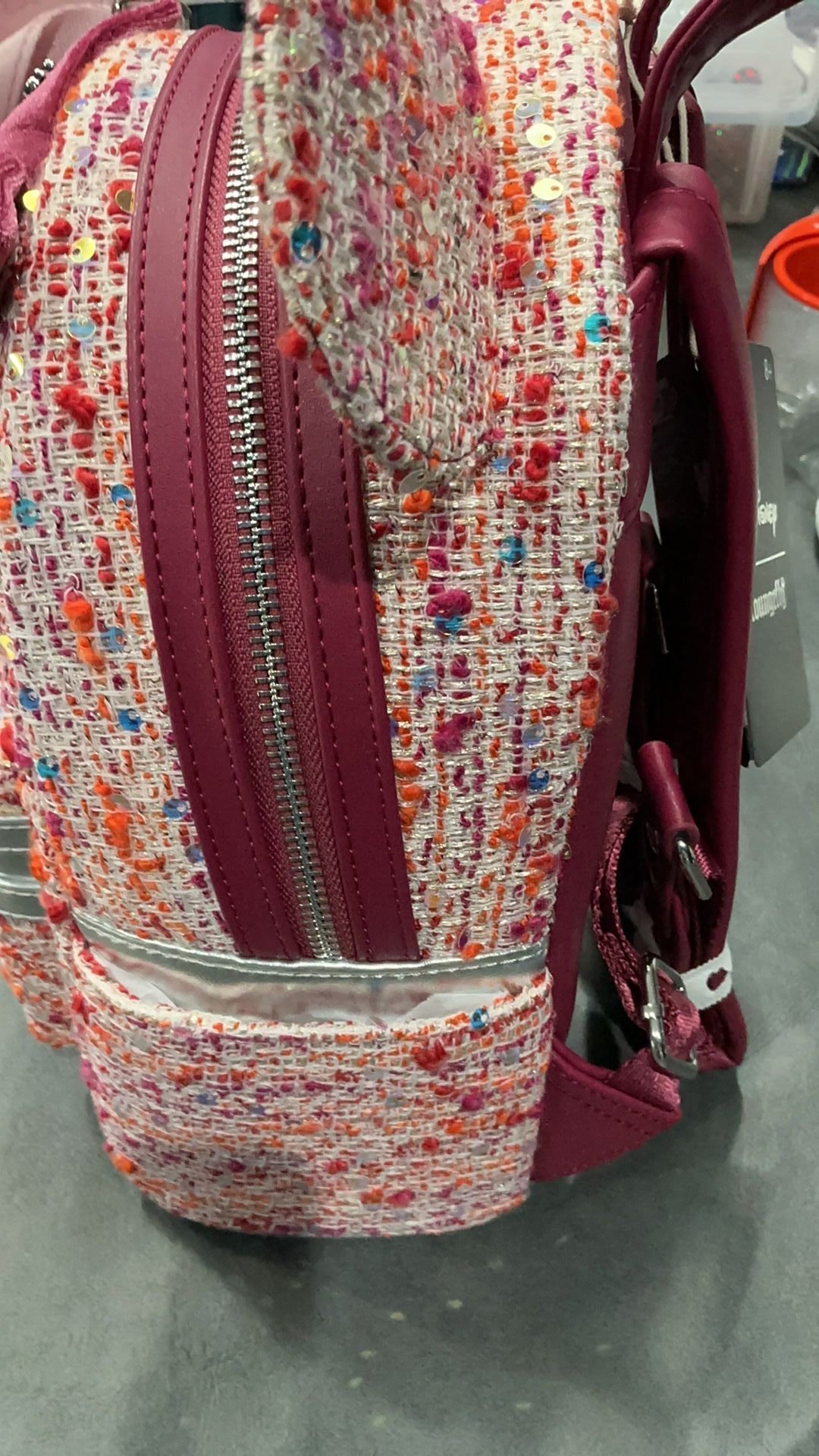 Minnie raspberry backpack NWT