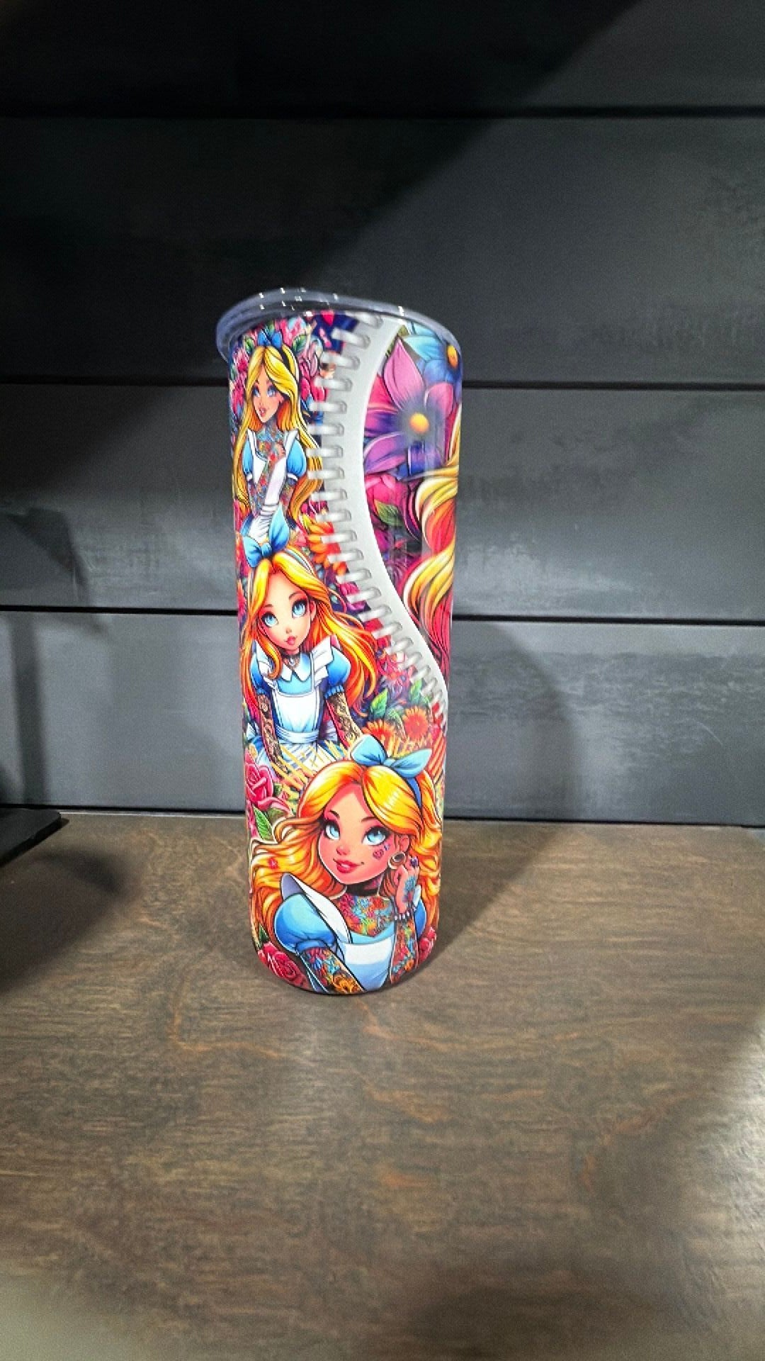 Alice inspired tumbler