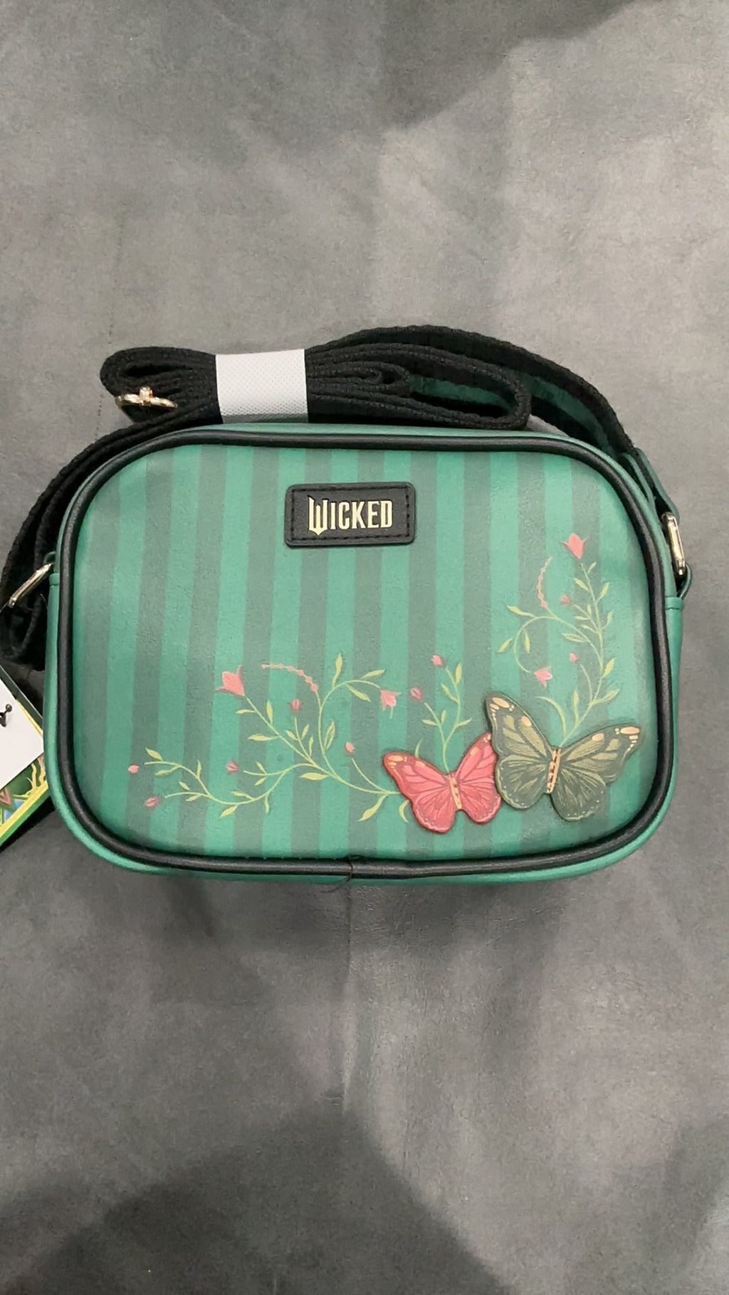 Bioworld Universal Wicked: Part One Crossbody Bag With Emerald Detailing And Adjustable Strap