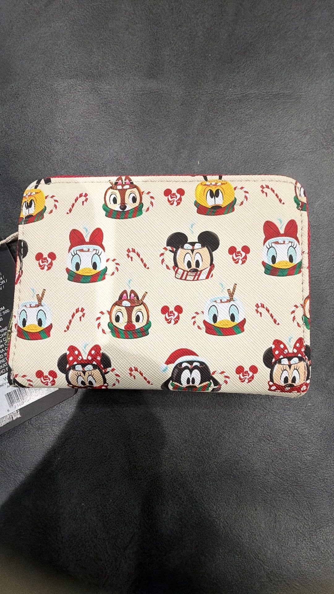 Loungefly Disney Hot Cocoa Mugs AOP Christmas Characters Zip Around Wallet