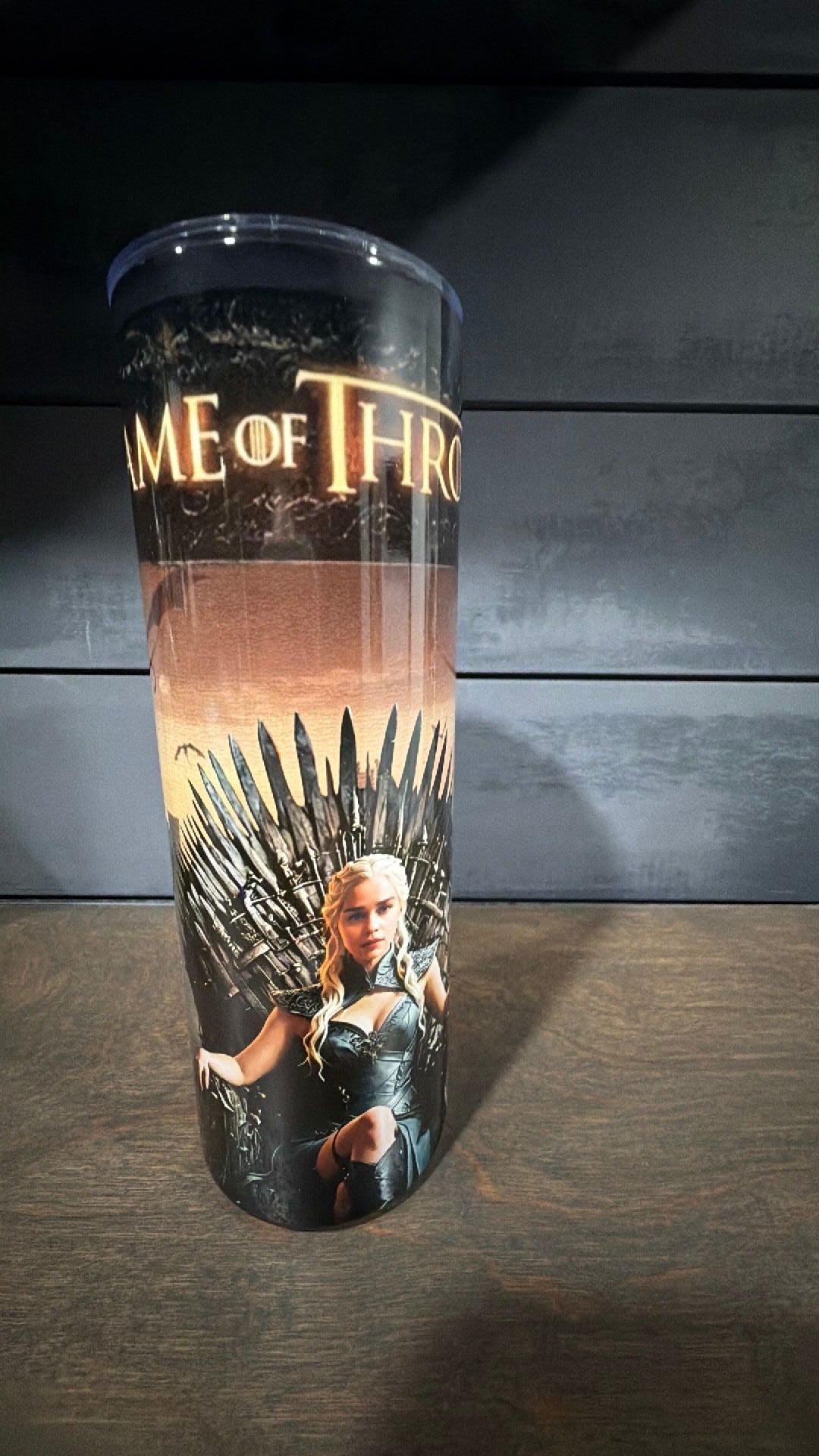 Game of thrones inspired tumbler stainless steel tumbler comes in box with lid and straw