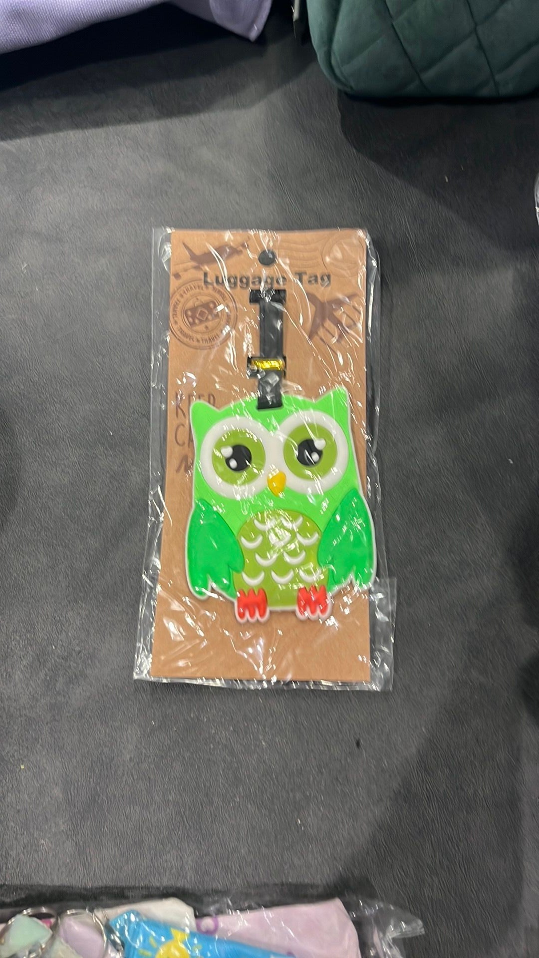 Owl luggage tag NWT
