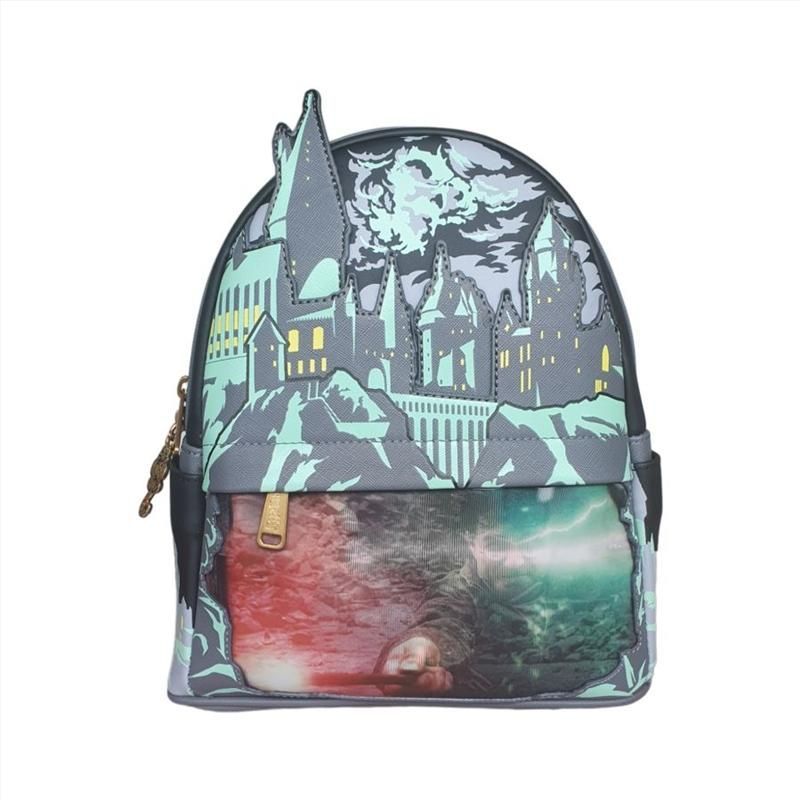 Loungefly NWT Harry Potter Glow In The Dark Battle Of Hogwarts Lenticular Womens Backpack