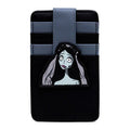 Buckle-Down Horror Movies Vegan Leather Wallet, ID Card Holder, Corpse Bride Emily Pose Black Gray, 3.0" X 5.0"