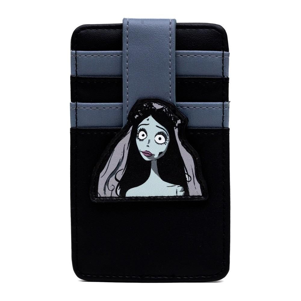 Buckle-Down Horror Movies Vegan Leather Wallet, ID Card Holder, Corpse Bride Emily Pose Black Gray, 3.0" X 5.0"