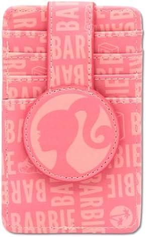 Buckle-Down Mattel Geldbörse Charakter Geldbörse Ausweishalter Barbie Pferdeschwanz Silhouette Rosa Veganes Leder