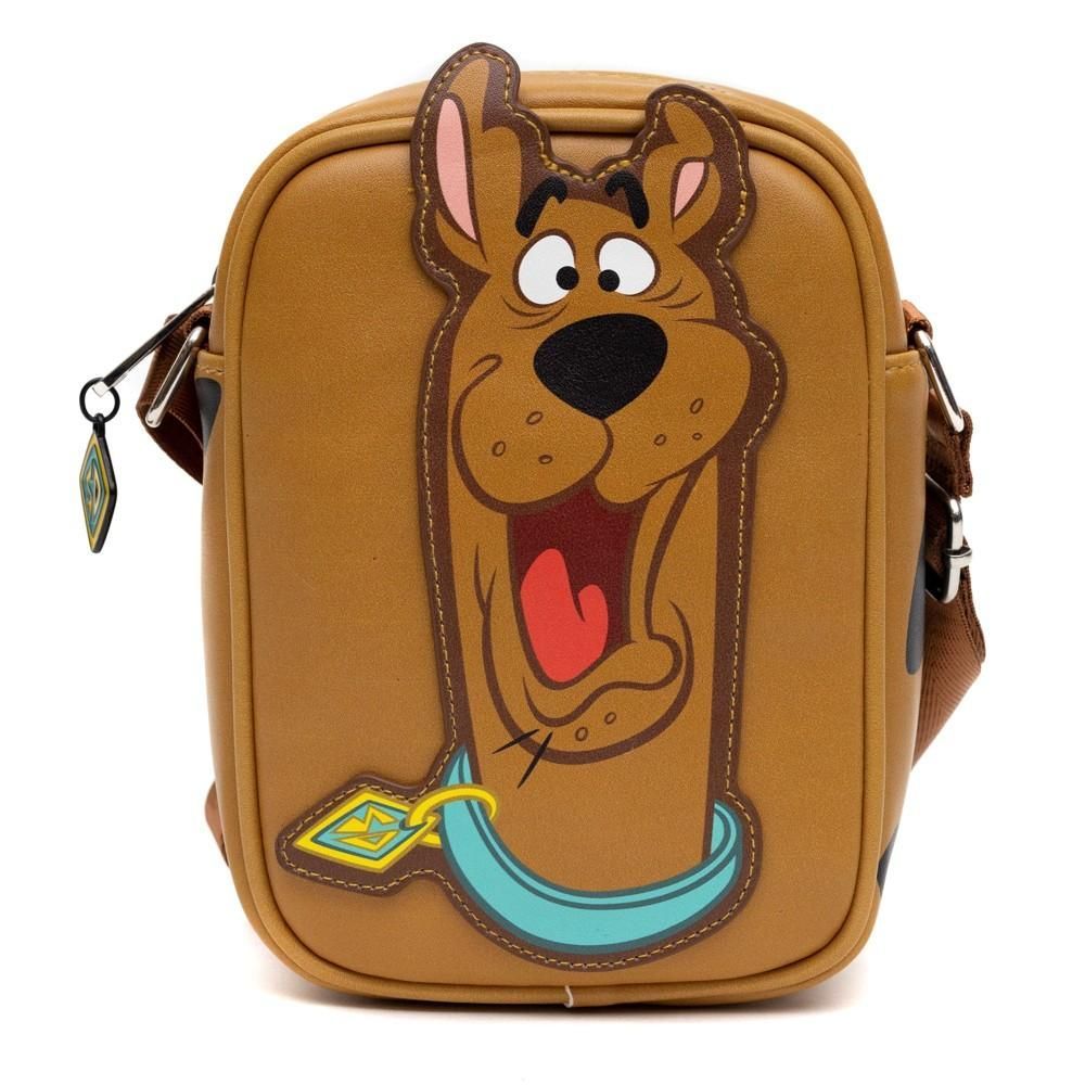 Buckle-Down Scooby Doo Bag, Cross Body, Scooby Doo Smiling Face And Spots, Brown, Vegan Leather