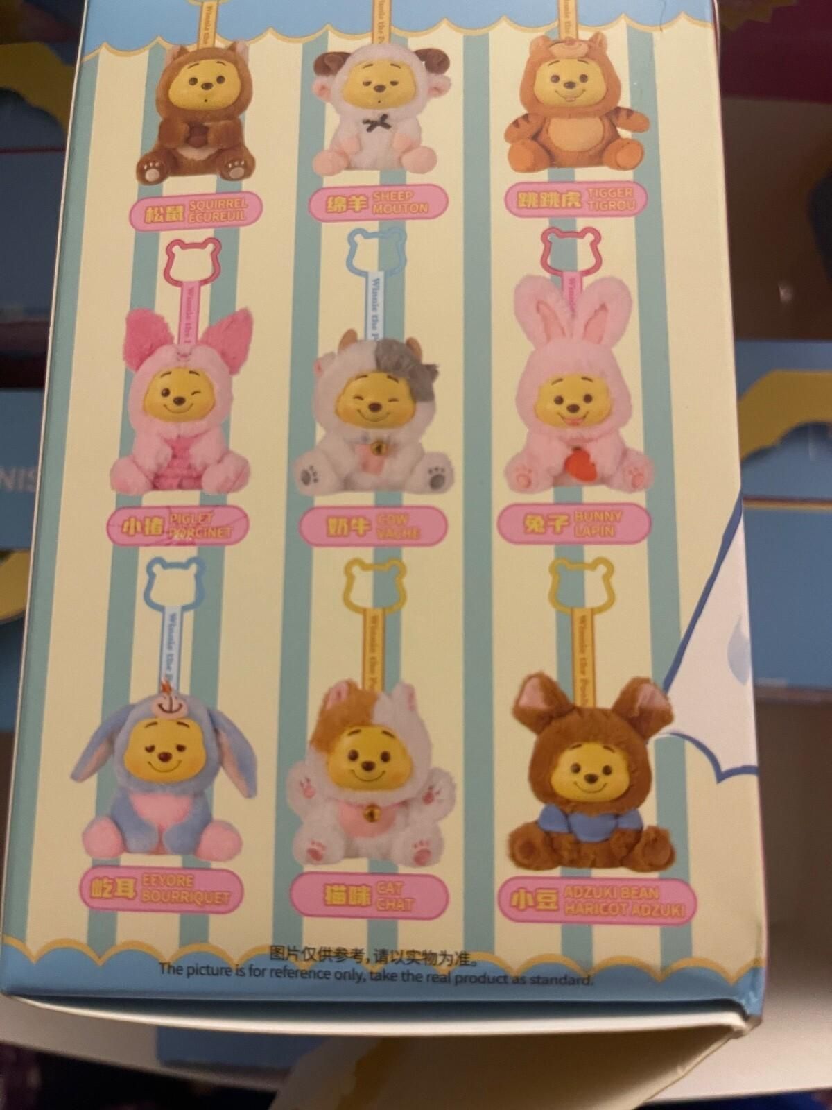 MINISO Disney Winnie the Pooh Naughty Party Blind Box  Vinyl Plush Pendant Collectible Toy  Random One Piece