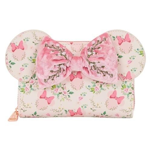Womens Loungefly Minnie Mouse Floral Zip Around Wallet