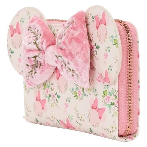 Womens Loungefly Minnie Mouse Floral Zip Around Wallet