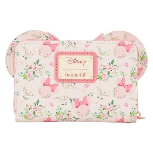 Womens Loungefly Minnie Mouse Floral Zip Around Wallet