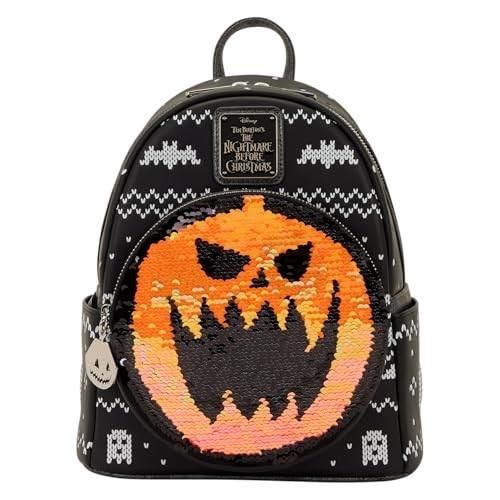Loungefly Jack Skellington Reversible Sequins Mini Backpack - the Nigh, Black and Silver - Loungefly - Spirit Halloween
