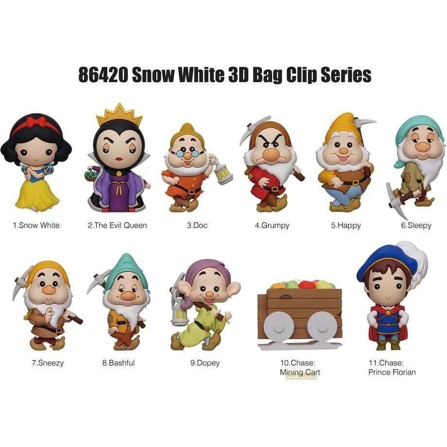 Disney 3D Figural Bag Clip Snow White Series 1 Mystery Pack (1 RANDOM Figure)